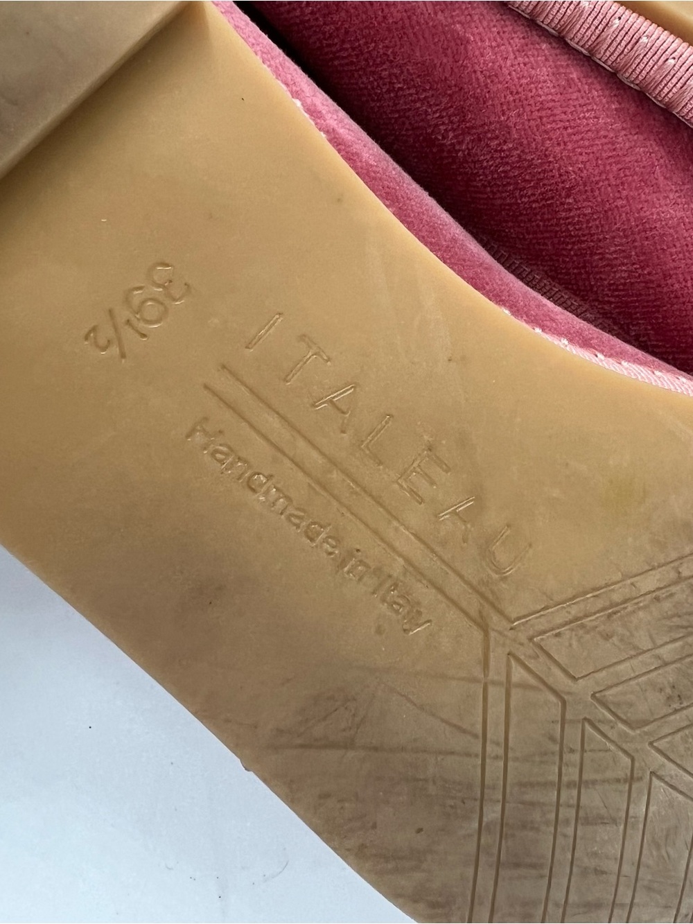 ITALEAU Allegra Velvet Flats Women's Size 39.5 US 9 Handmade in Italy Comfort - Picture 8 of 11